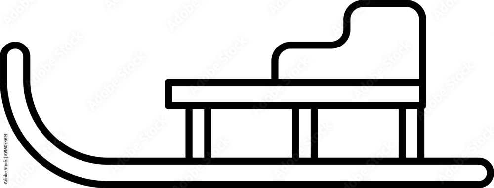 Sled icon outline illustration vector Sled icon outline illustration vector