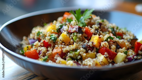 72. A vibrant and healthy quinoa salad with roasted vegetables