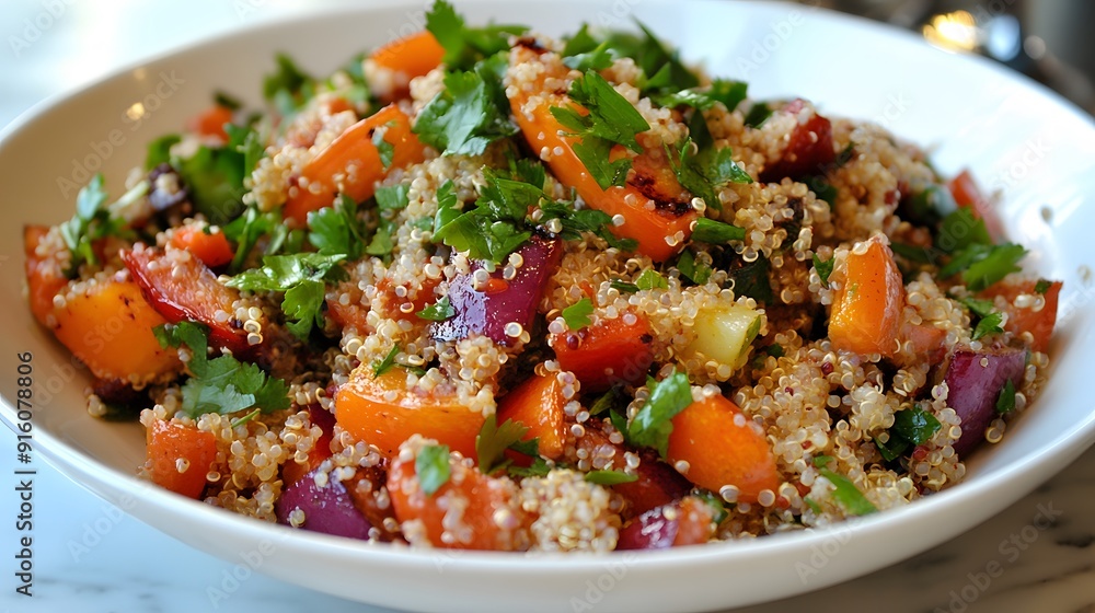 72. A vibrant and healthy quinoa salad with roasted vegetables 72. A vibrant and healthy quinoa salad with roasted vegetables
