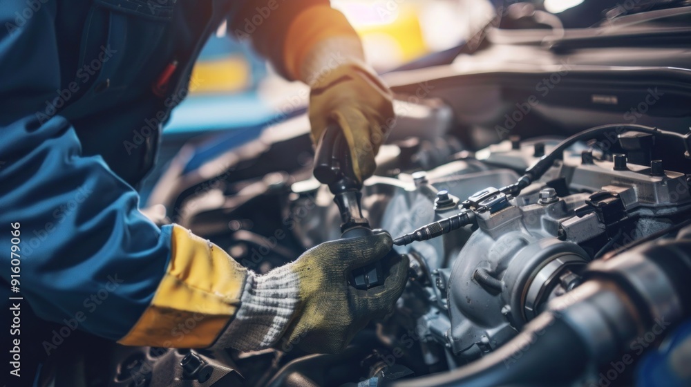 Mechanic Repairing Car Engine Mechanic Repairing Car Engine