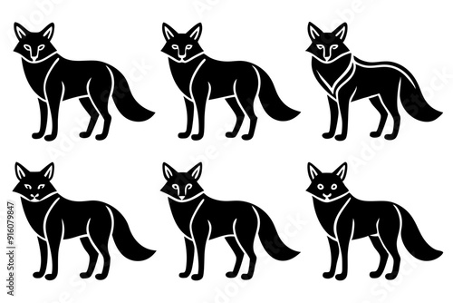 Different Styles of Happy Fox Icons