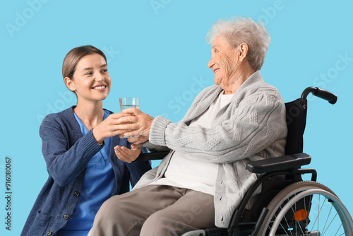 Senior woman in wheelchair ...