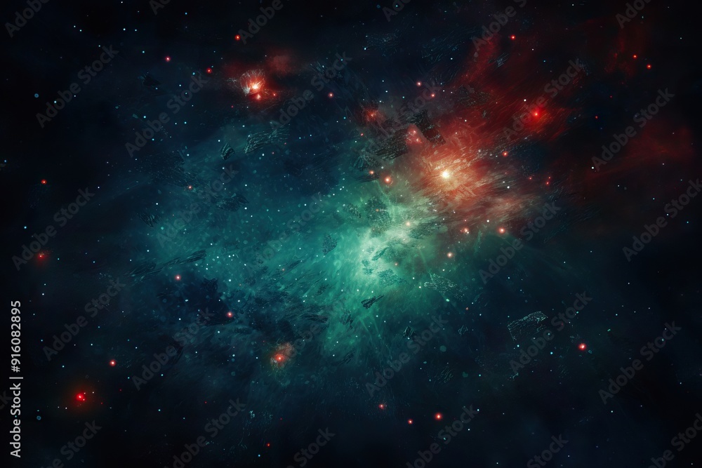 Naklejka premium Beautiful big space explosion in universe. Abstract background with shining stars and milky way. Galaxy, neutron star in the space. Science and astronomy concept