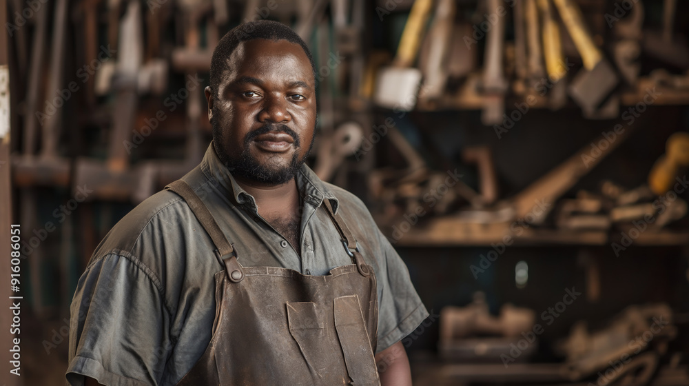 Portrait of Senior Male African American Blacksmith. Portrait of Senior Male African American Blacksmith.