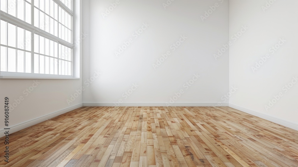 Empty room with wooden floor and window. Empty room with wooden floor and window.