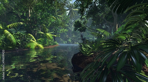 Explore the depths of the Amazon Rainforest in 3D, encountering diverse flora and fauna, and the lush canopy of the world's largest rainforest.