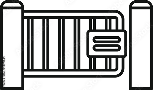Simple icon of an automatic sliding gate system for controlling access to private property