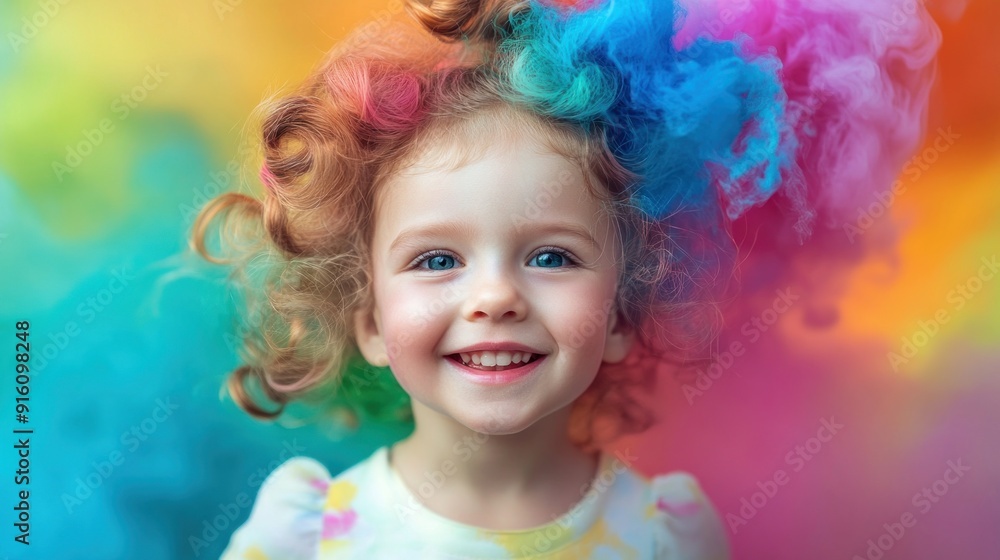 A Little Girl's Smile Filled with Joy and Color A Little Girl's Smile Filled with Joy and Color