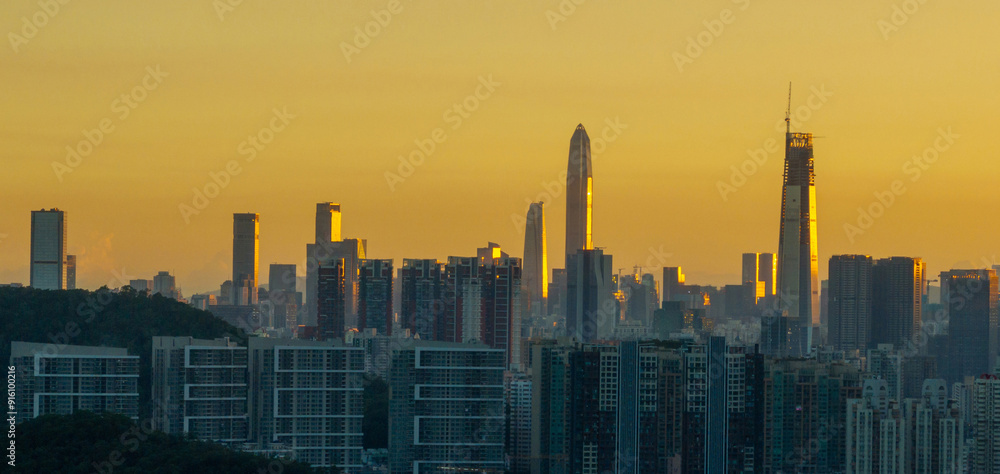 Fototapeta premium Aerial view of landscape in shenzhen city, China