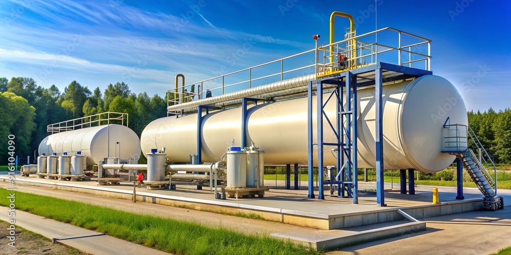Over land gas pipeline system with LNG tank storage at natural gas station, gas pipeline, LNG tank Over land gas pipeline system with LNG tank storage at natural gas station, gas pipeline, LNG tank