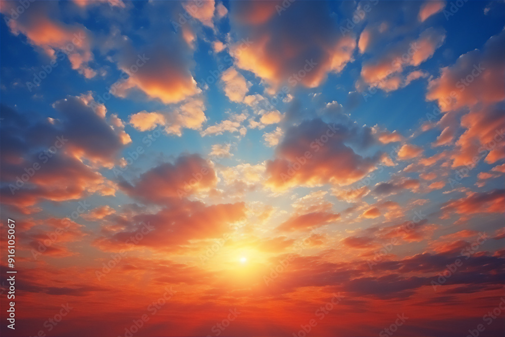 Obraz premium Sunset sky with beautiful dramatic clouds version 11