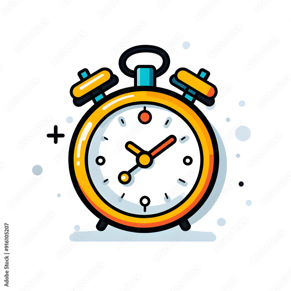 A yellow clock with the hands at the numbers 3 and 9 A yellow clock with the hands at the numbers 3 and 9