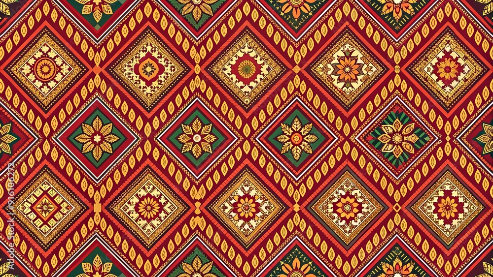 Seamless Thai textile repeat pattern featuring traditional fabric designs, Thai, fabric, pattern, repeat, seamless Seamless Thai textile repeat pattern featuring traditional fabric designs, Thai, fabric, pattern, repeat, seamless