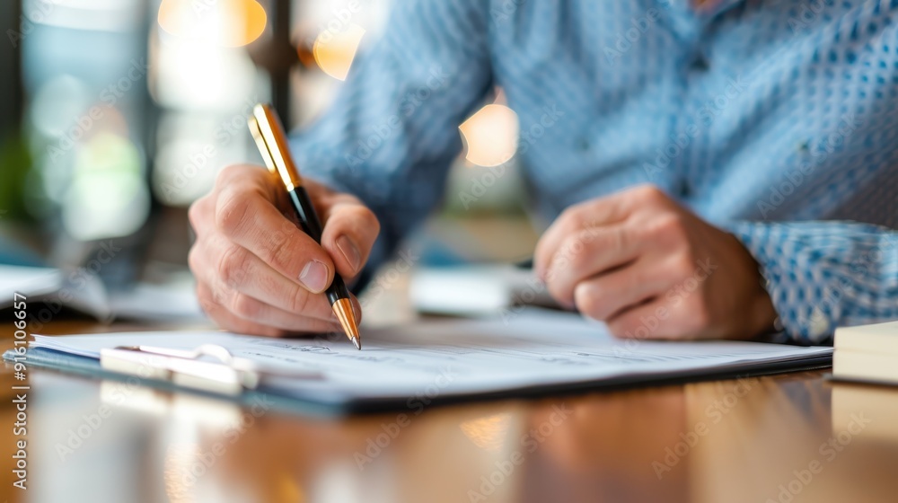 A person is focused on writing with a pen on a sheet of paper at a wooden desk, surrounded by a dimly lit ambiance, showing concentration and dedication. A person is focused on writing with a pen on a sheet of paper at a wooden desk, surrounded by a dimly lit ambiance, showing concentration and dedication.
