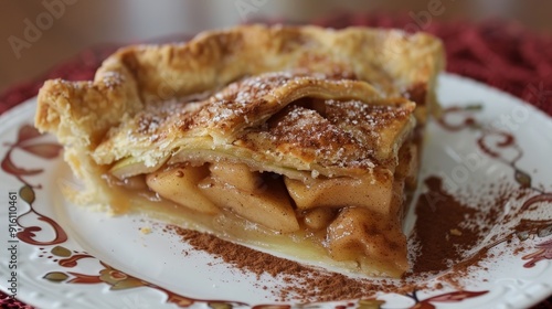 Indulging in the warmth of homemade apple pie, with a flaky crust and cinnamon-spiced filling.