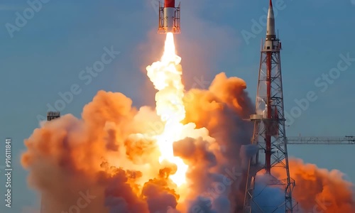 rocket launching from earth