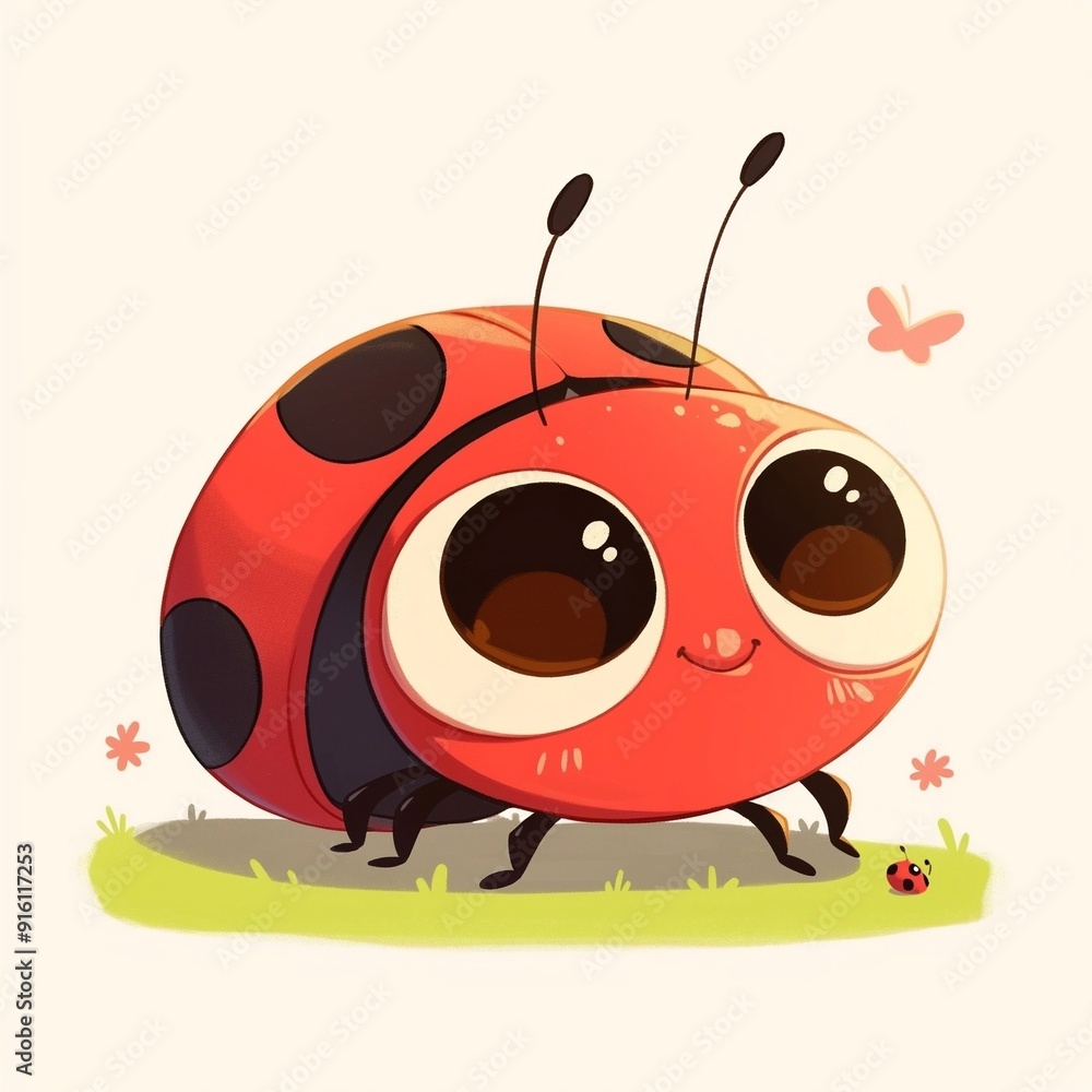 Obraz premium ladybug cartoon illustration