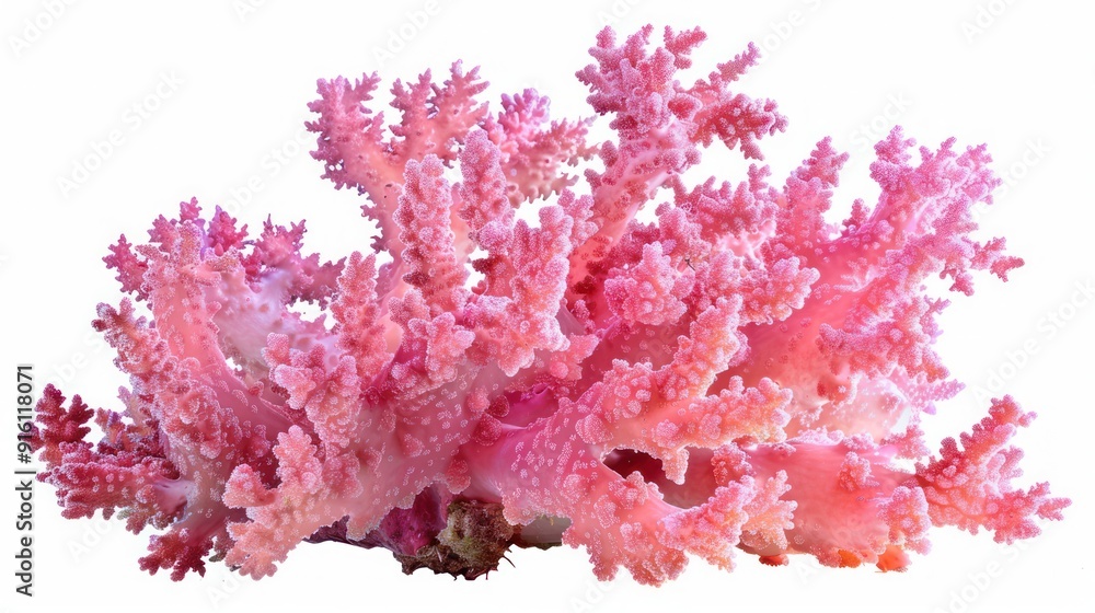 Naklejka premium Pink Coral Reef: A Close-Up View of Marine Life