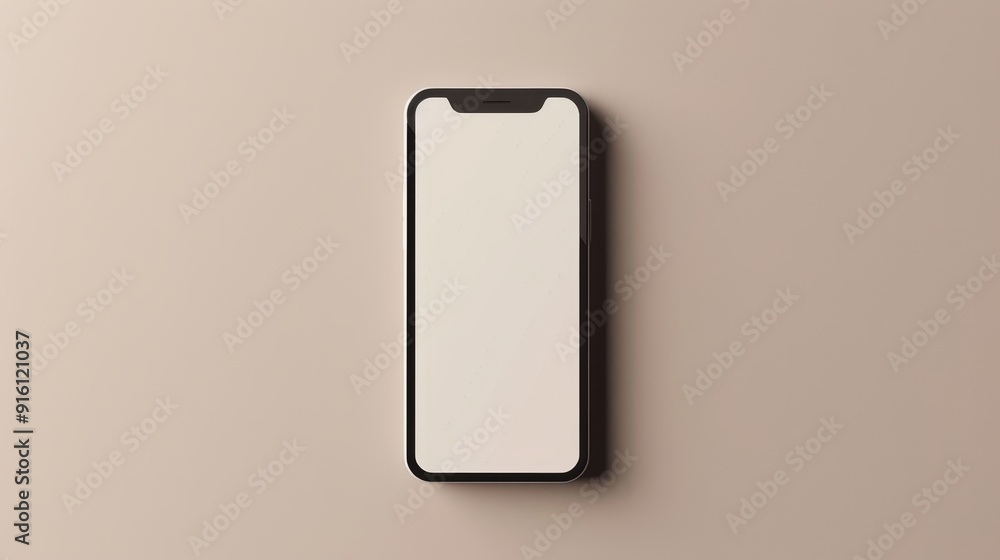 A minimalist smartphone with a screen, clean and simple design, 2D vector illustration, plain background, basic shape A minimalist smartphone with a screen, clean and simple design, 2D vector illustration, plain background, basic shape