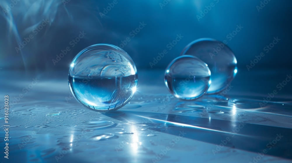 Abstract image of water droplets on a smooth surface Abstract image of water droplets on a smooth surface