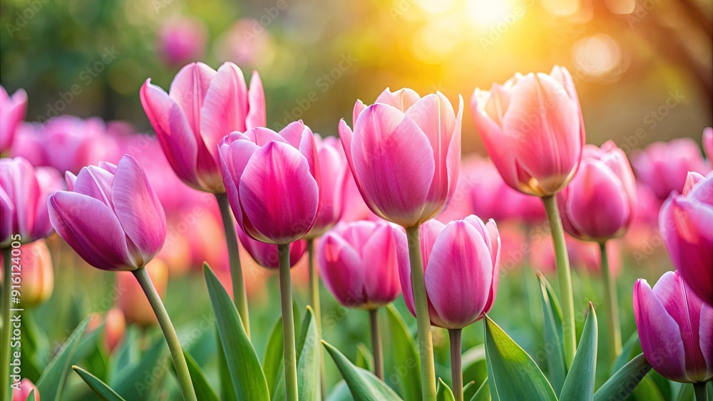Pink tulips flowers blooming in a garden , spring, floral, nature, vibrant, petals, romantic, bouquet, fresh, delicate Pink tulips flowers blooming in a garden , spring, floral, nature, vibrant, petals, romantic, bouquet, fresh, delicate