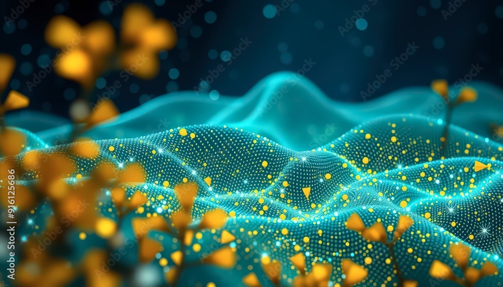 Abstract Blue and Yellow Digital Landscape. Abstract Blue and Yellow Digital Landscape.
