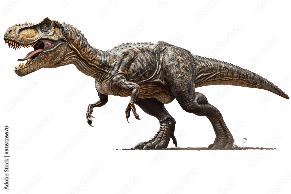 Carcharodontosaurus on a white backdrop, showcasing its grand size, intricate details, and distinctive features, emphasizing its powerful presence Carcharodontosaurus on a white backdrop, showcasing its grand size, intricate details, and distinctive features, emphasizing its powerful presence