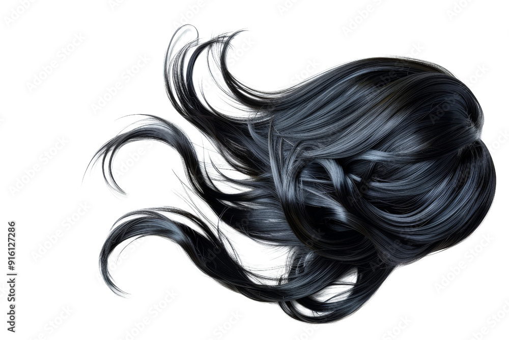 Chic wig with a trendy design isolated on a white background, showcasing its fashionable look and cutting-edge design elements Chic wig with a trendy design isolated on a white background, showcasing its fashionable look and cutting-edge design elements