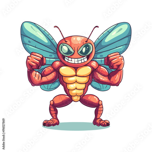 vector illustration icon about muscular animals