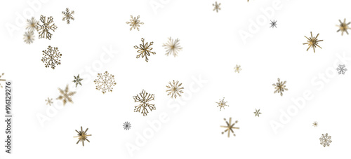 Snowflake Dance: Radiant 3D Illustration Showcasing Falling Christmas Snowflakes in Harmony