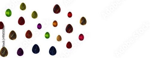 Border of easter eggs in different colors