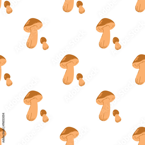 Boletus mushroom background pattern.