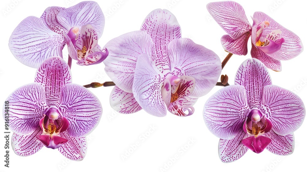 Purple Orchid Flowers Isolated on a White Background Purple Orchid Flowers Isolated on a White Background