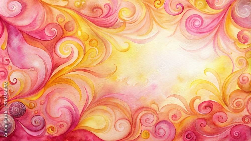 Watercolor painting with abstract pink and yellow swirls, watercolor, painting, abstract, pink, yellow, swirls, art Watercolor painting with abstract pink and yellow swirls, watercolor, painting, abstract, pink, yellow, swirls, art