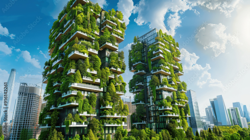 Obraz premium Green innovation hubs promoting sustainable technology
