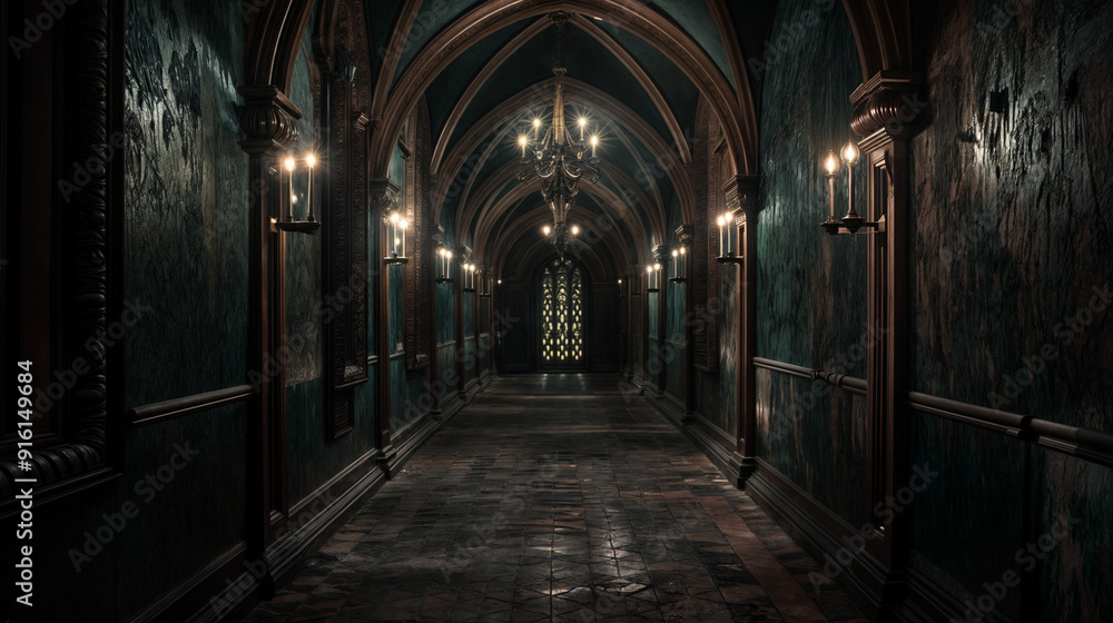 a gothic hallway at dusk atmospheric passageways a gothic hallway at dusk atmospheric passageways