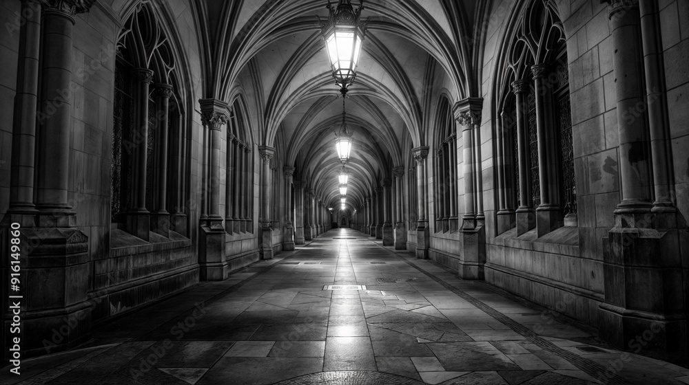 a gothic hallway at dusk atmospheric passageways a gothic hallway at dusk atmospheric passageways