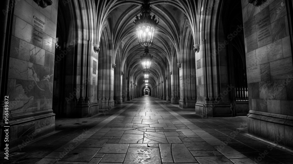 a gothic hallway at dusk atmospheric passageways a gothic hallway at dusk atmospheric passageways