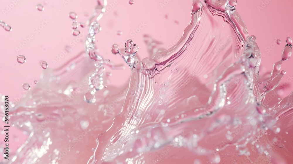 Splash of Pink Liquid Captured in Mid-Air Splash of Pink Liquid Captured in Mid-Air