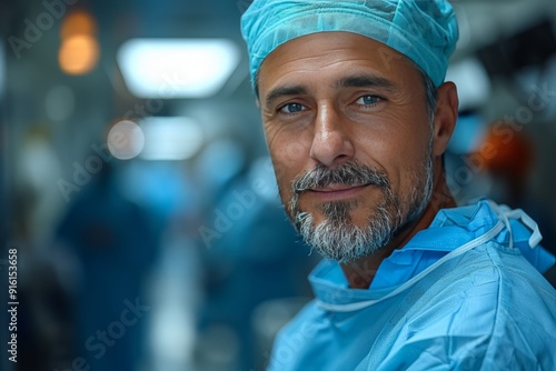 Confident italian surgeon and man at hospital healthcare service and medicine career in italy