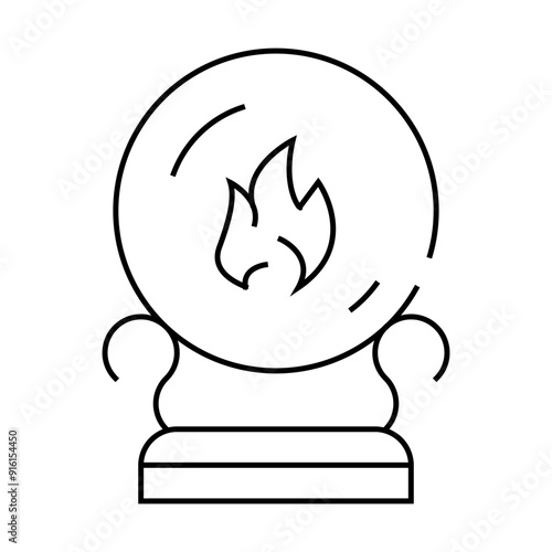 sphere for spiritism line icon vector. sphere for spiritism sign. isolated contour symbol black illustration
