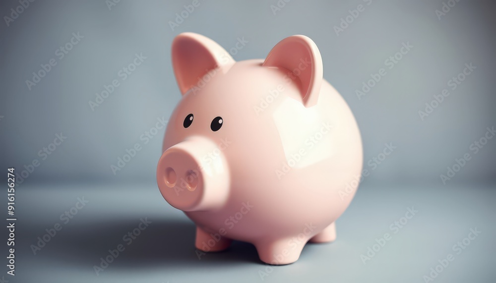 Piggy Bank on Grey Background. Piggy Bank on Grey Background.
