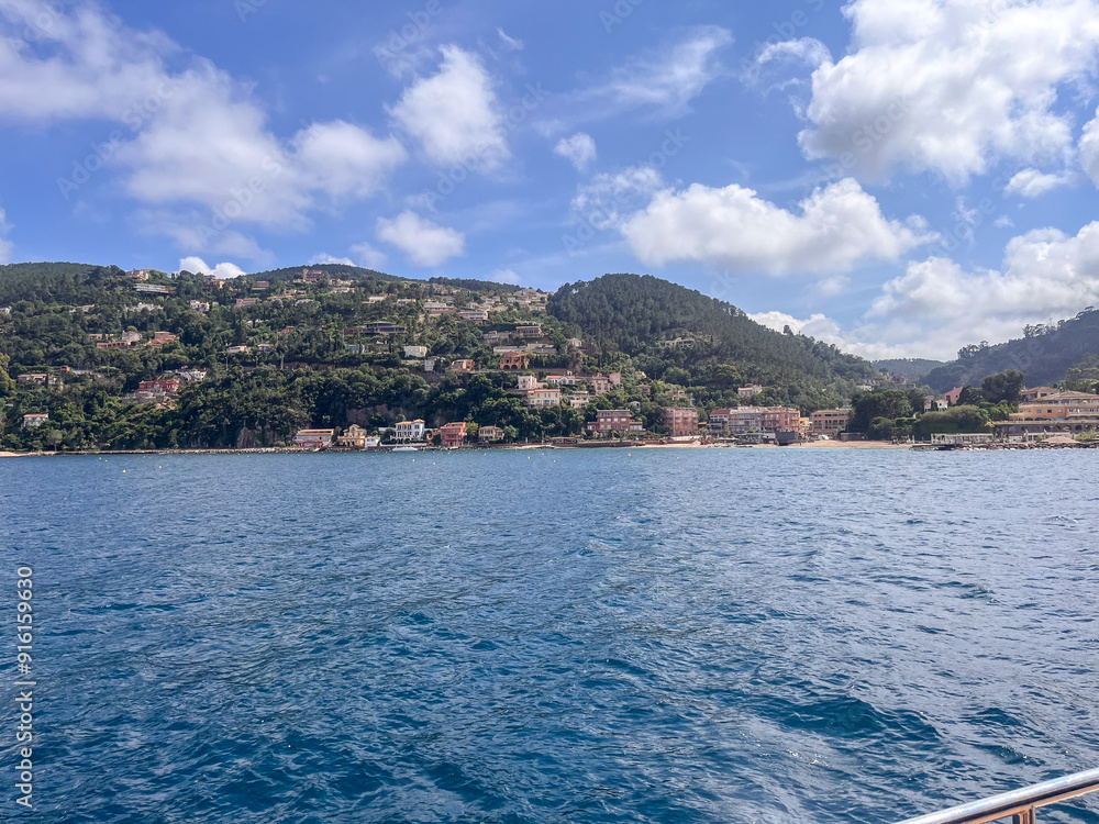 Fototapeta premium On a boat in the Mediterranean, South of France Coast