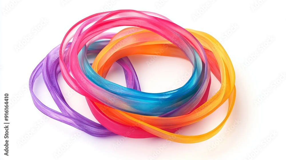 3D Watercolor Resistance Bands with Bold Outlines - Stock Illustration 3D Watercolor Resistance Bands with Bold Outlines - Stock Illustration