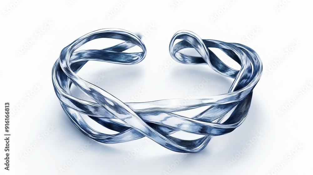 3D Watercolor Silver Bracelet with Bold Outlines - A7828903-003f-45b4-8aa7-7a2b864ba604 3D Watercolor Silver Bracelet with Bold Outlines - A7828903-003f-45b4-8aa7-7a2b864ba604
