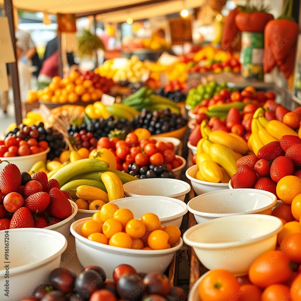 Fresh Fruit Delight at a Farmers and Fruit Market Fresh Fruit Delight at a Farmers and Fruit Market