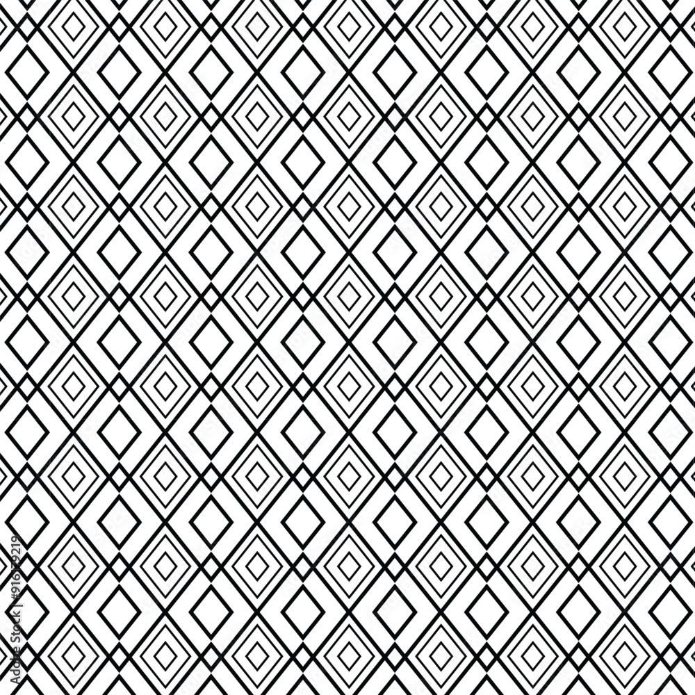Black and white diamonds and lines geometric pattern background. Black and white diamonds and lines geometric pattern background.