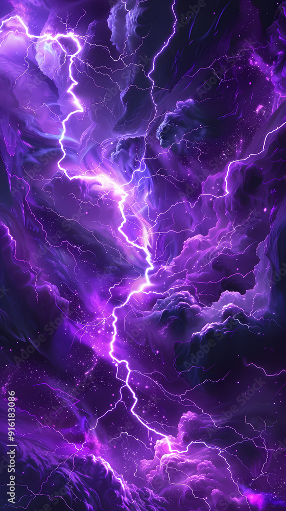 Obraz premium Purple lightning, a spectacular sight in the sky