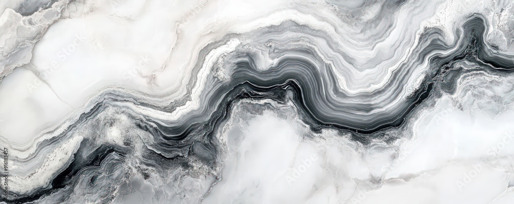 Fototapeta premium Abstract Marble Swirls - Gray and White Texture