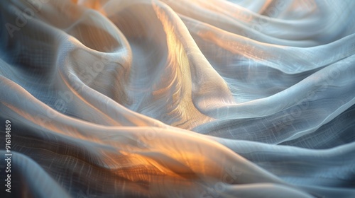 Close-up of sheer fabric with beautiful light and shadow play photo